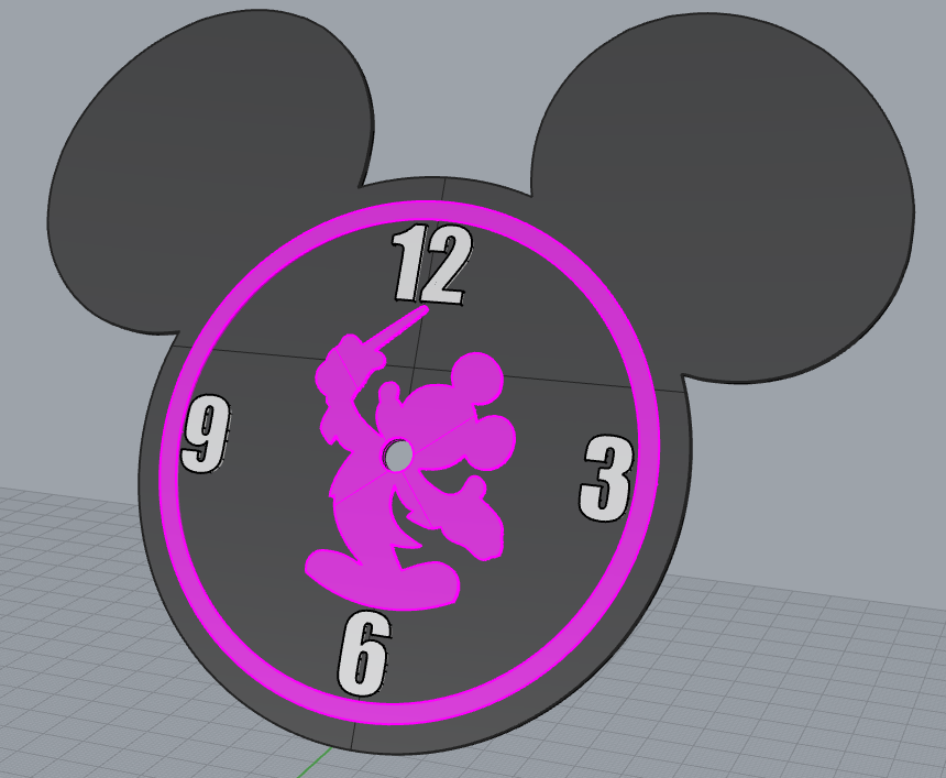 mickey rato relógio 3D print model - Mito3D