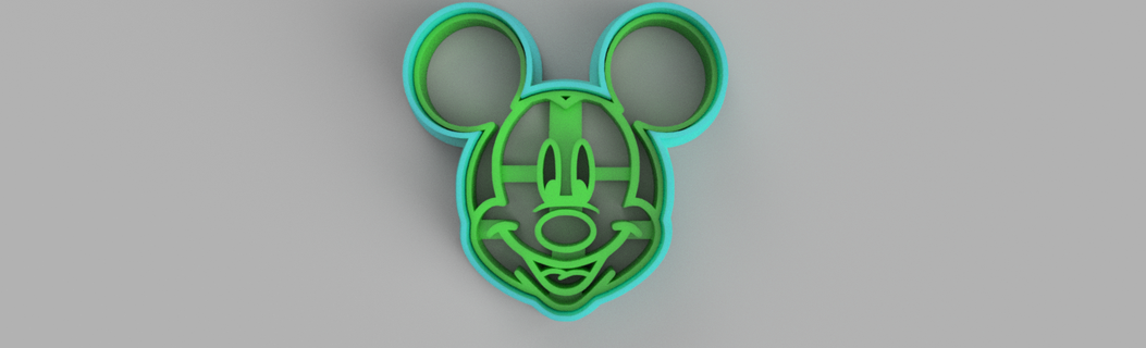 Mickey ratón Galleta cortador marcador galletas fondant 3d print model - Mito3D
