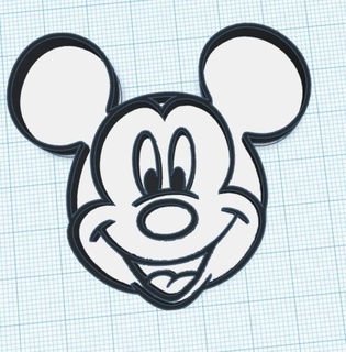 Mickey ratón Galleta cortador jugar masa molde galletas arcilla moldear 3d print model - Mito3D