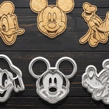 mickey mouse cookie cutter set 4 home minnie goofy duck donald cartoon disney stamp cookies cook cithen cutters 3d print model - Mito3D