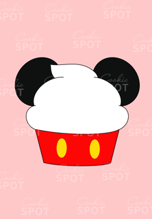 mickey mouse cupcake cookie cutter mickey mouse cupcake cookie cutter  3d print model - Mito3D