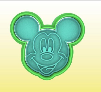 mickey mouse cutter stamp cutting seal cookie disney house stl 3d print model - Mito3D