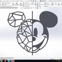 mickey mouse decorate walls vector low poly mike mause 3d print model - Mito3D