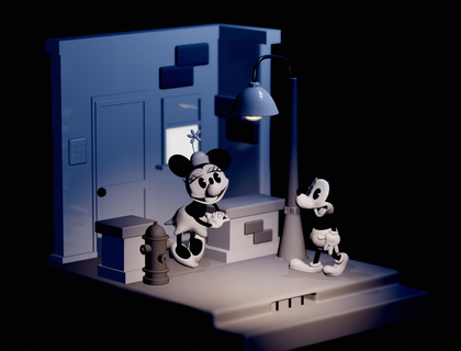 mickey mouse e minnie - file stl per stampante 3d topolino model3d print3d filestl modelli3d nomad sculp 3d print model - Mito3D
