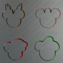 mickey mouse face cutter set  cookie cutter christmas disney mickey mouse reindeer saint 3d print model - Mito3D