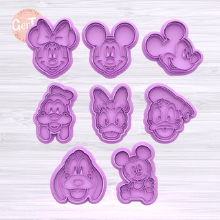 mickey mouse friends cookie cutter stamp Home minnie pluto goofy daisy donald seal mass cookies cold porcelain ceramics 3d print model - Mito3D