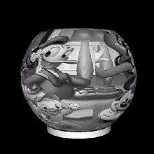 Topolino topo amici notte luce litofania guidato scatola 3d print model - Mito3D