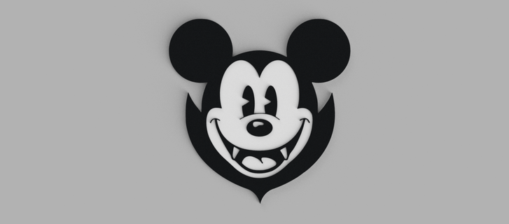 mickey mouse halloween vampire wall painting 3d print model - Mito3D