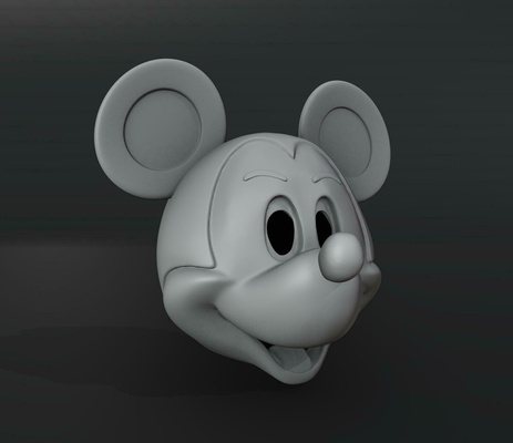mickey ratón casco dibujos animados disney usable estatua escultura traje cabeza máscara pasatiempo 3d print model - Mito3D