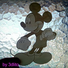 mickey mouse lithophane art dibujos de animados disney litofania 3d print model - Mito3D