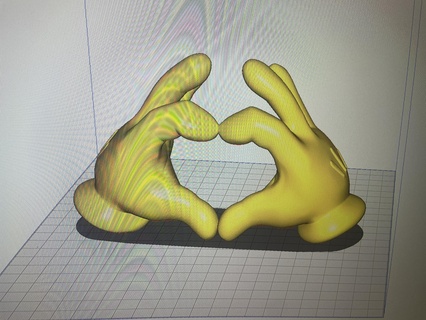 mickey mouse love hands 3d print model - Mito3D