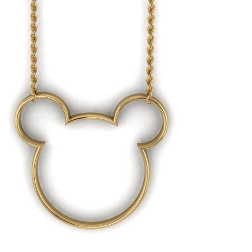 mickey mouse necklace jewelry cat gold golden micky 3D print model - Mito3D