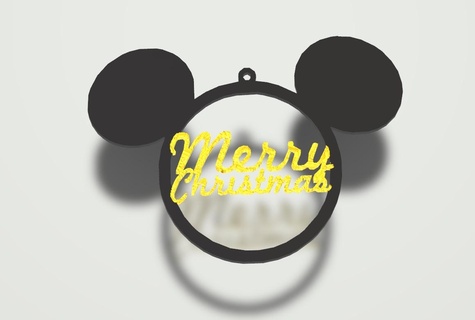 Mickey ratón ornamento alegre Navidad hogar casa decoración disney árbol decoraciones adornos 3d print model - Mito3D