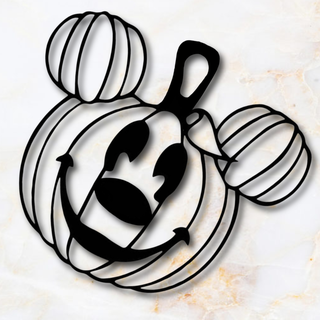 mickey mouse pendant disney keychain halloween jewelry minnie ears jack lantern pumpkin jackolantern jewelery jewellery earrings necklace costume holiday party low poly 3d print model - Mito3D