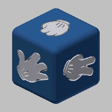 Topolino topo roccia carta forbici morire gioco calcolo forbice 3d print model - Mito3D