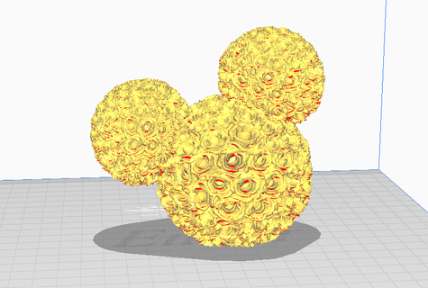 Mickey fare güller dekorasyon 3d print model - Mito3D