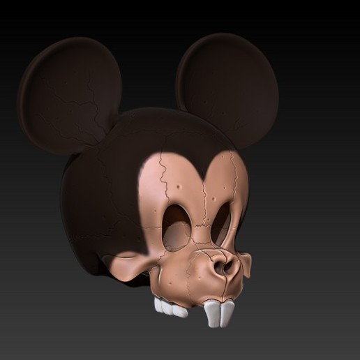 mickey mouse crâne art de la souris le disney rat 3D print model - Mito3D
