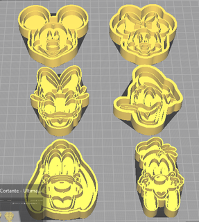 mickey mouse stamp cutter characters cutters disney cookie donald daisy goofy pluto minnie 3d print model - Mito3D