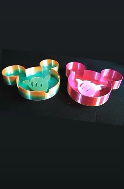 mickey mouse x kaws ashtray bowl 3d print model - Mito3D