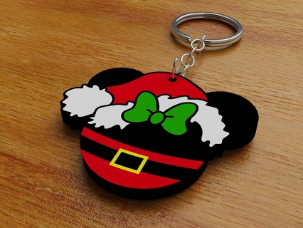 Mickey noel porte clés bijoux clé anneaux Noël disney cultesdenoel 3d print model - Mito3D