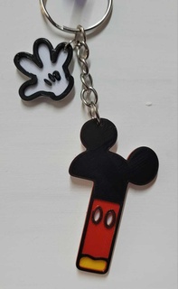 mickey number 1 little hand mouse one keychain last new first year birthday disney 3d print model - Mito3D