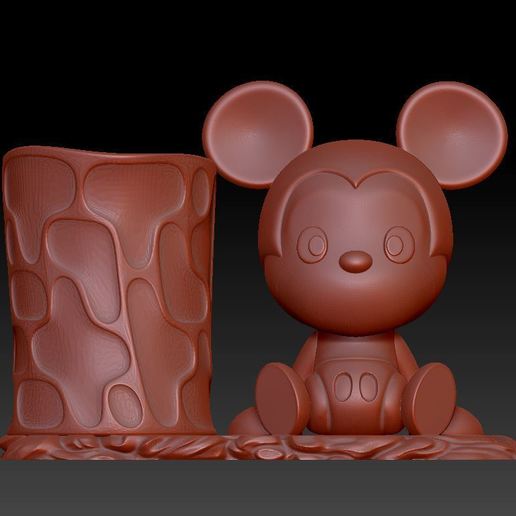 mickey sostenedor de la pluma herramienta titular 3D print model - Mito3D