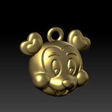 Mickey pendentif bijoux 3d print model - Mito3D