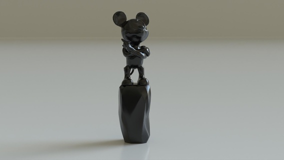Mickey rock grande Arte escultura animal dibujos animados 3d print model - Mito3D
