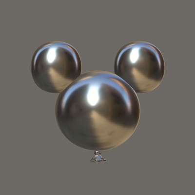 mickey silueta globo 3d ratón disney impresión diseño divertido proyecto 3d print model - Mito3D