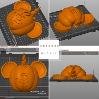 Mickey Licorne citrouille tête couronne artisanat Minnie souris Souris pompe mickey Halloween décor Accueil maison 3d print model - Mito3D