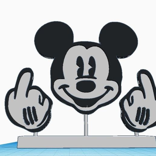 mickey v2 mickeymouse mouse signs_logos 3D print model - Mito3D