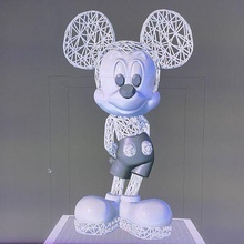 mickey wireframe 3d sculpture art mouse cartoon modern character figure gnc3dlab wire wired decoration limited edition 3d print model - Mito3D