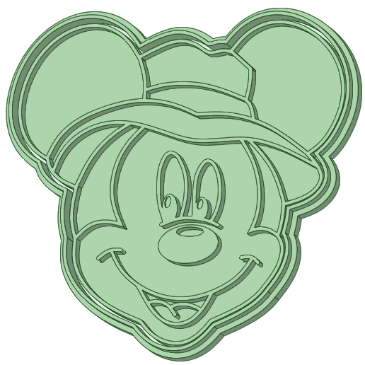 Mickey zafari cara Galleta cortador 3D print model - Mito3D