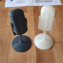 micro déco microphone œuvres solides Didacticiel ancien décoration rétro 3d print model - Mito3D