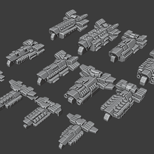 micro fleet 02 game spaceship vehicles 3d print model - Mito3D