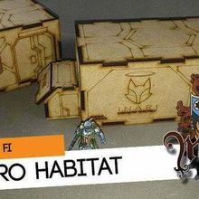 micro habitat 1 laser Couper terrain wargaming loisir 3d print model - Mito3D