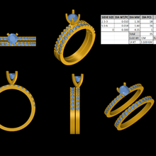 micro-Einstellung Doppel-ring Schmuck ring Doppel - Einstellung micro 3d print model - Mito3D