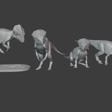 microceratops agrupar dinossauro jurássico parque pé sentado quatros pulando escultura cretáceo 3d print model - Mito3D