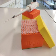 mikropipet ipuçları Kutu Biyoloji pcr öğrenme 3d print model - Mito3D