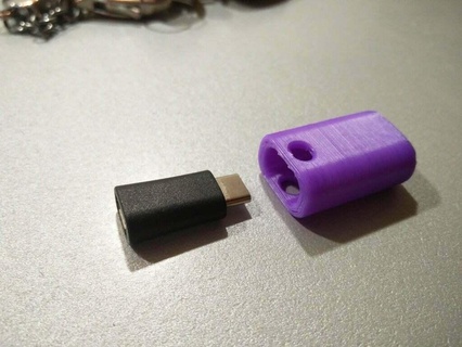 mikro USB tip adaptör anahtarlık seyyar telefon 3d print model - Mito3D