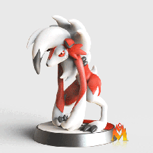 midday midnight form- lycanroc - fan art pok mon figurine unite game form dusk evolution fanart nintendo 3d anime pokemon 3d print model - Mito3D