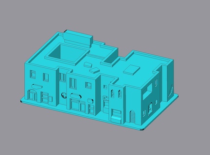 Mitte Osten Medina Agglomeration Art 2 6mm 1 285 Kriegsspiel Spielzeug Landschaft modern Gebäude 3d print model - Mito3D