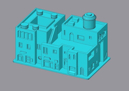 Mitte Osten Medina Agglomeration Art 3 6mm 1 285 Kriegsspiel Spielzeug Landschaft modern Gebäude 3d print model - Mito3D
