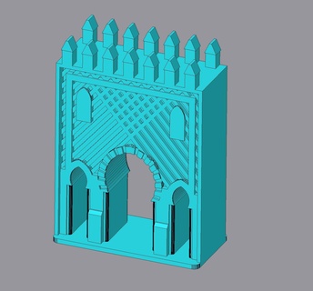 middle east medina wall gate 6mm 1 285 wargame toy scenery modern walls 3d print model - Mito3D