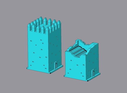 middle east medina wall tower normale damaged 6mm 1 285 wargame toy scenery modern 3d print model - Mito3D