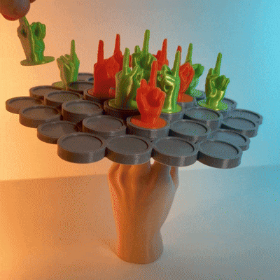 mitte finger balance spiel tafel komisch 3d print model - Mito3D