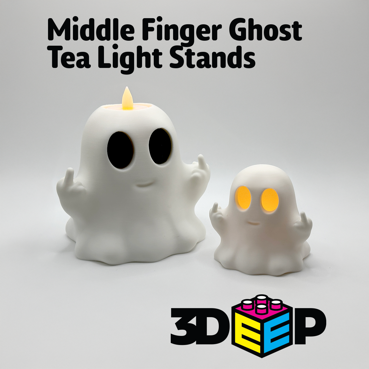 medio dedo fantasma té ligero velas titulares hogar casa te soporte estante lite víspera santos flexi impresión in sitio apoya miedo escalofriante lindo 3D print model - Mito3D