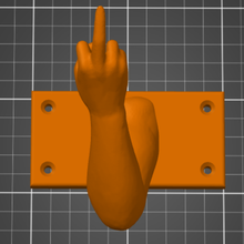 middle finger hook wall 3d print model - Mito3D