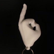mezzo dito portachiavi mano arte decorazione 3d print model - Mito3D