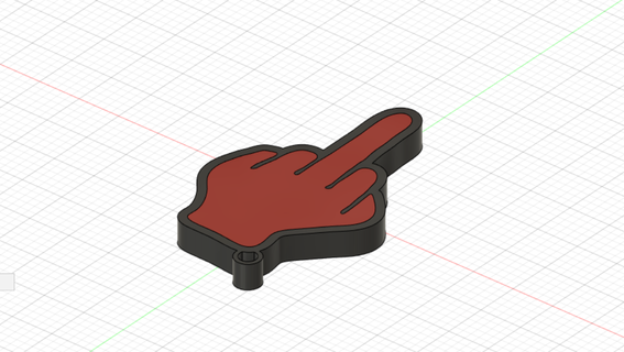 Mitte Finger Schlüsselbund Hand komisch 3d print model - Mito3D